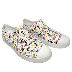Native x Disney Jefferson Shoes Disney Mickey Mouse Print Mens 10 White Slip on